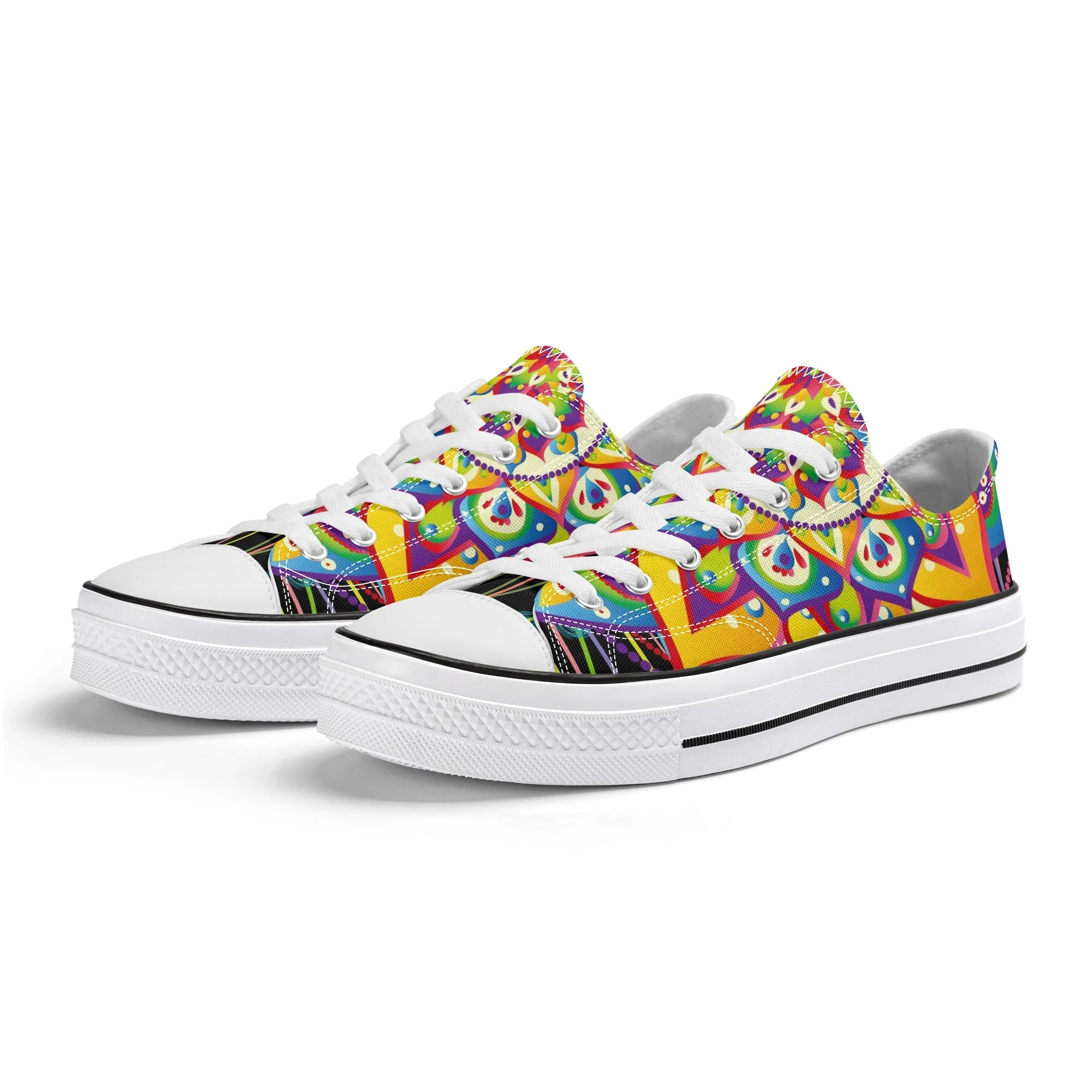 Mandala Pattern - Womens Classic Low Top Canvas Shoes for Footwear Lovers