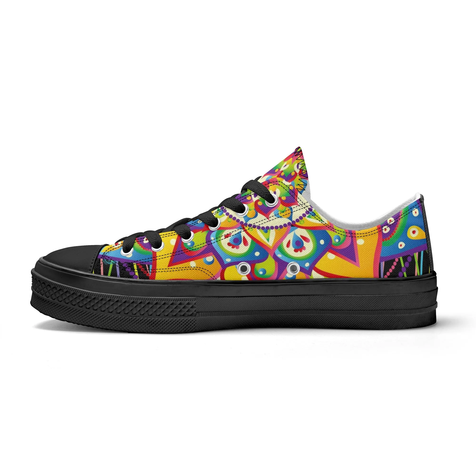 Mandala Pattern - Womens Classic Low Top Canvas Shoes for Footwear Lovers