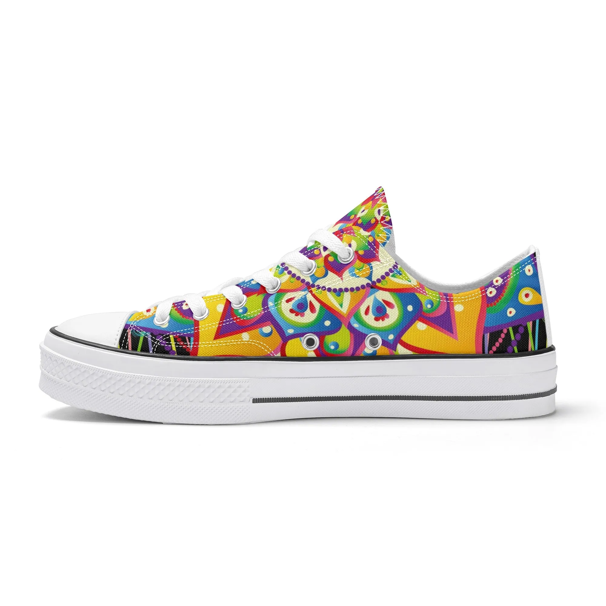 Mandala Pattern - Womens Classic Low Top Canvas Shoes for Footwear Lovers