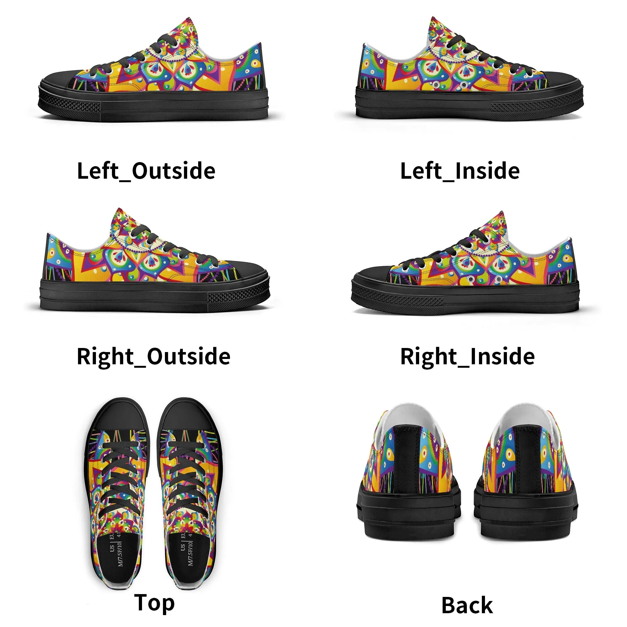 Mandala Pattern - Womens Classic Low Top Canvas Shoes for Footwear Lovers