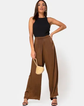 Mara Trouser in Satin Brown