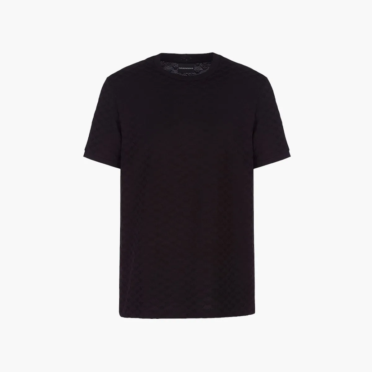 Mercerised Jersey T-Shirt With All Over Jacquard Logo