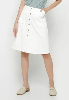 Midi Skirt with Fake Front Placket