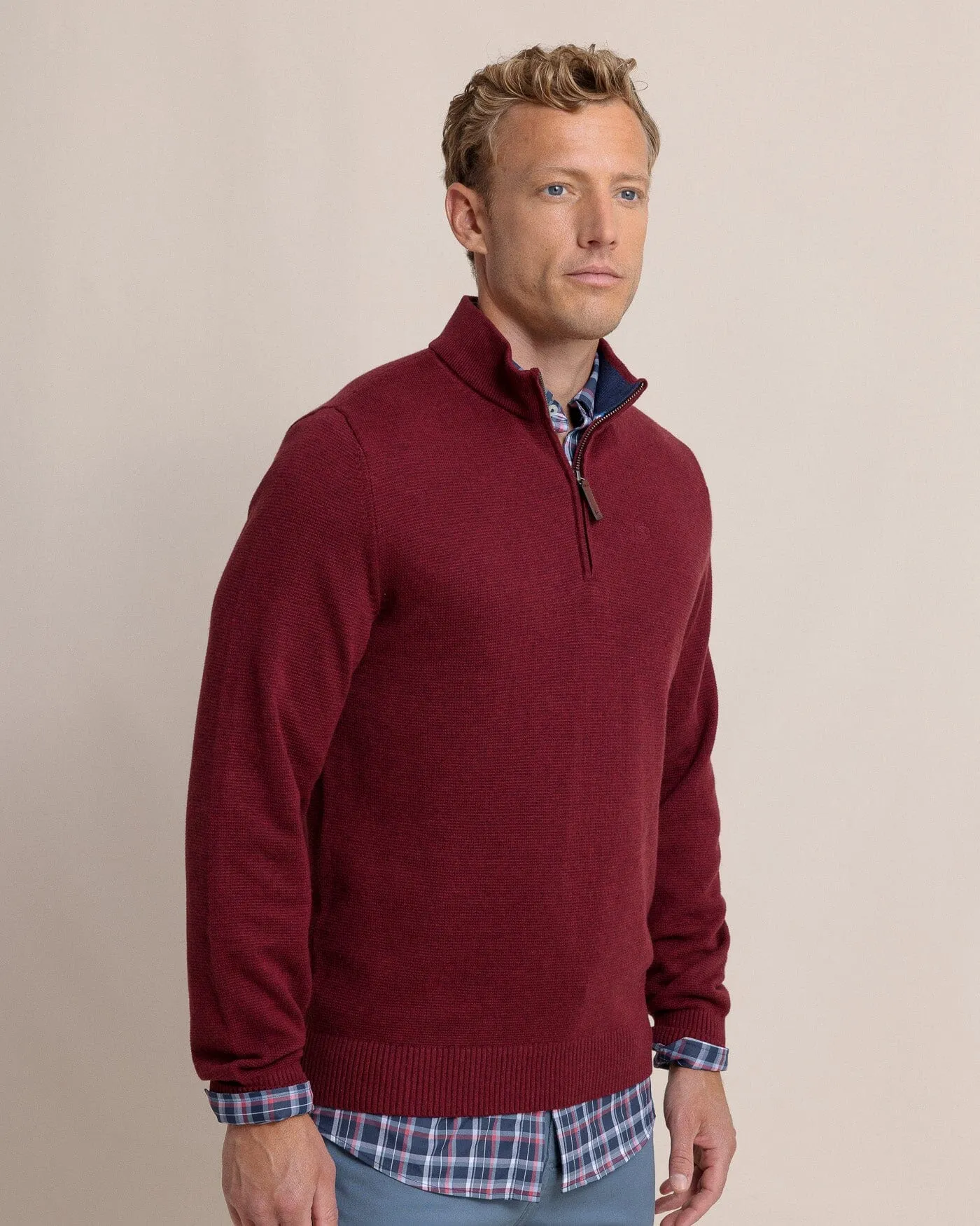 Oakatie Heather Quarter Zip Sweater