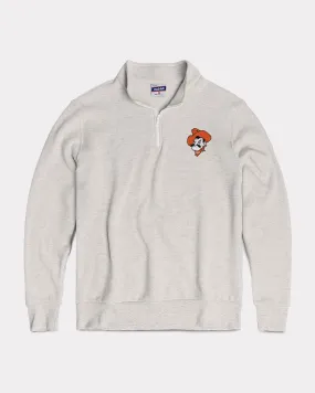 OSU Pistol Pete Ash Grey Quarter Zip