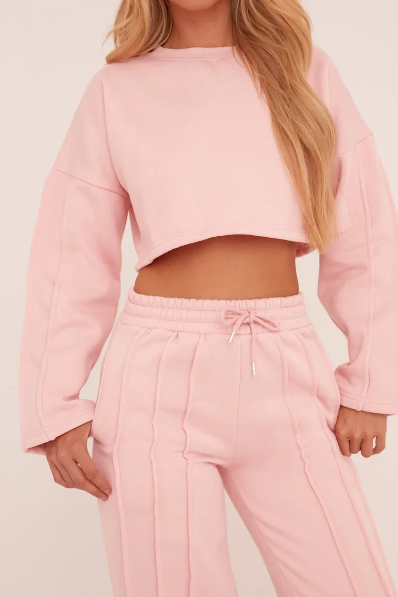 Pink Binding Detail Loungewear Co-ord Set - Ceri