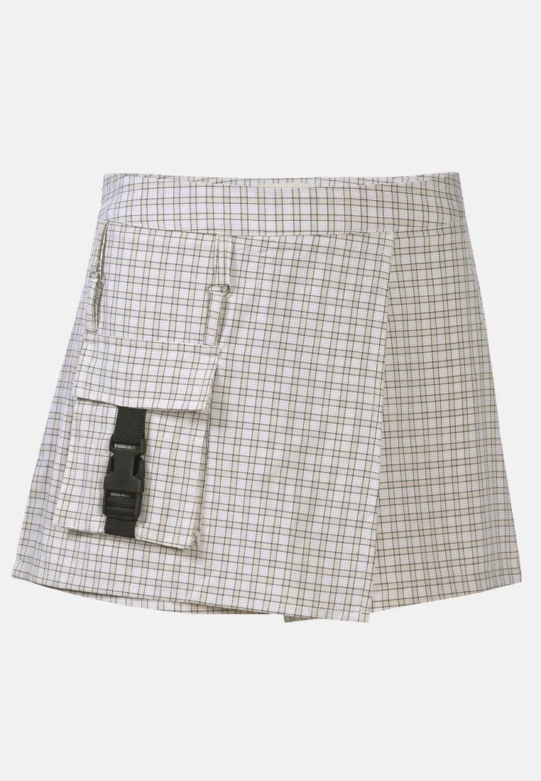 pocket of candies chequered skort