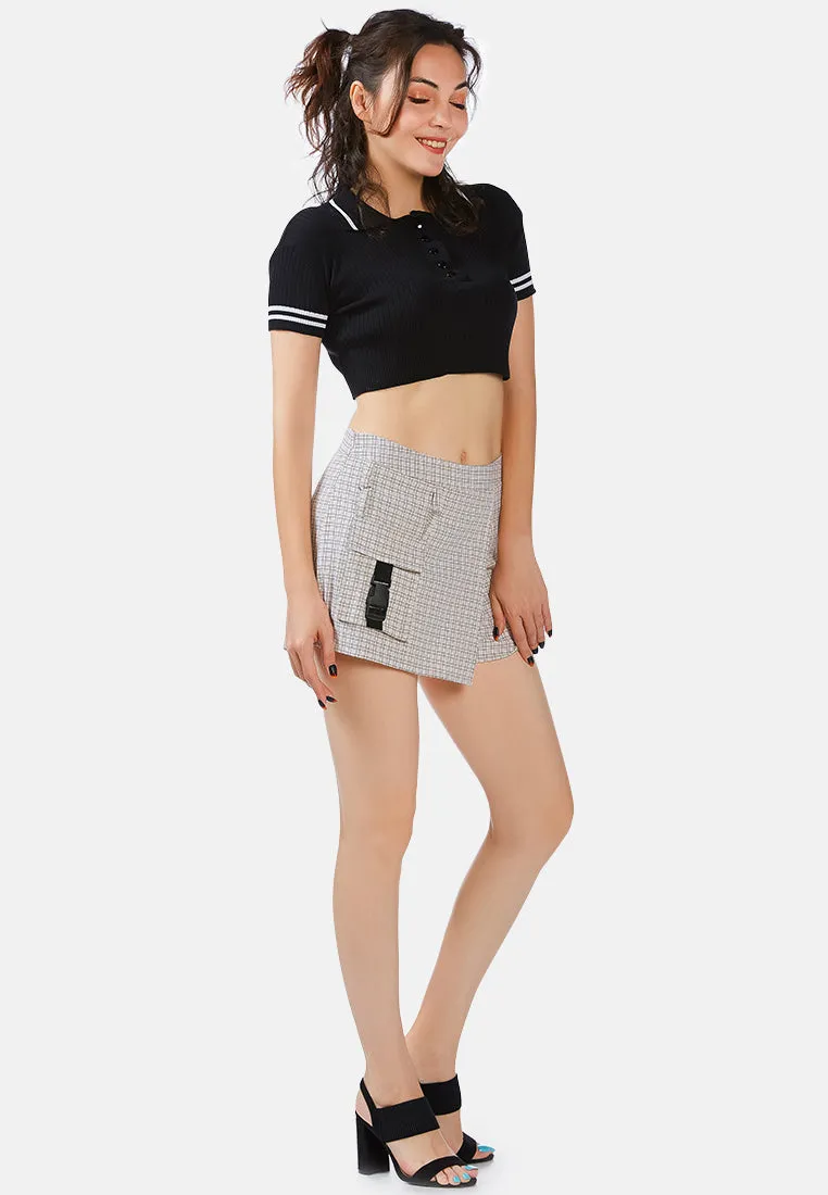 pocket of candies chequered skort