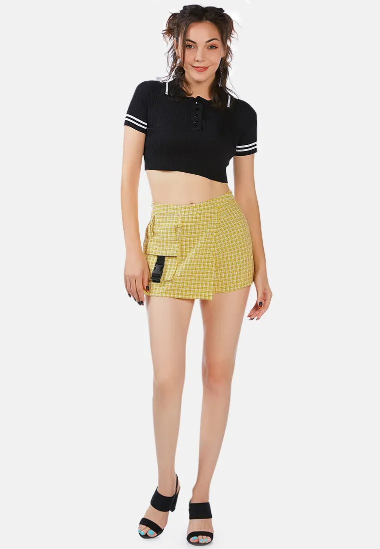 pocket of candies chequered skort