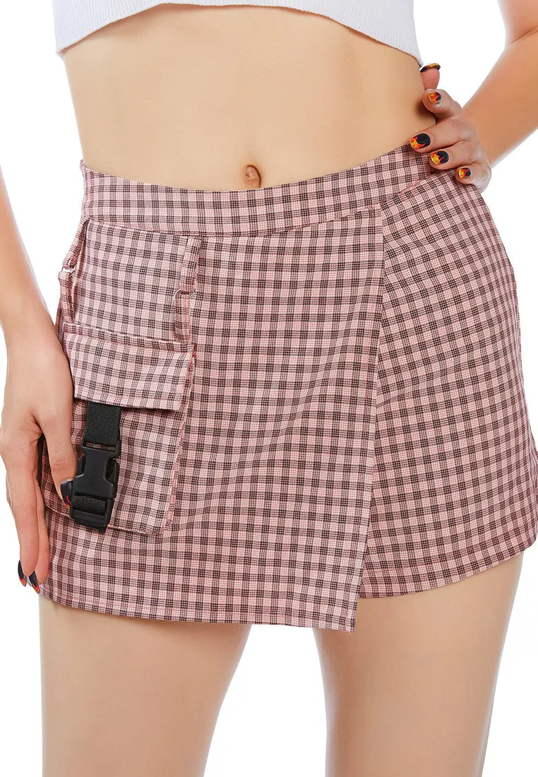 pocket of candies chequered skort