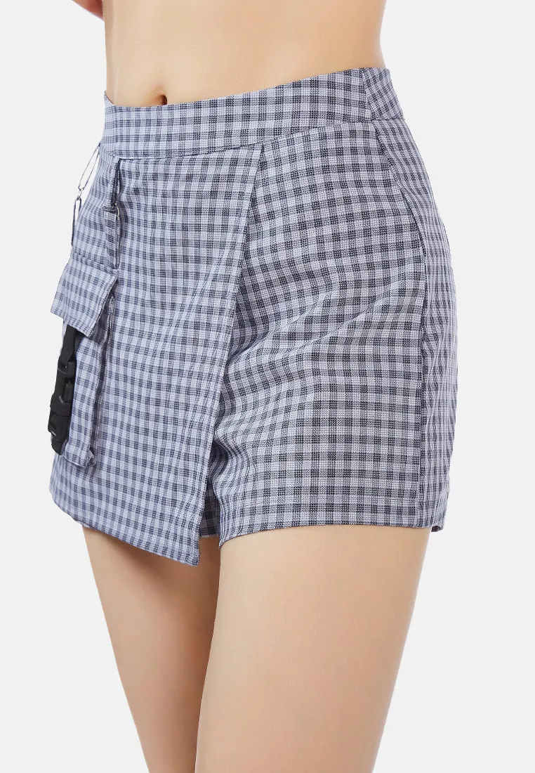 pocket of candies chequered skort