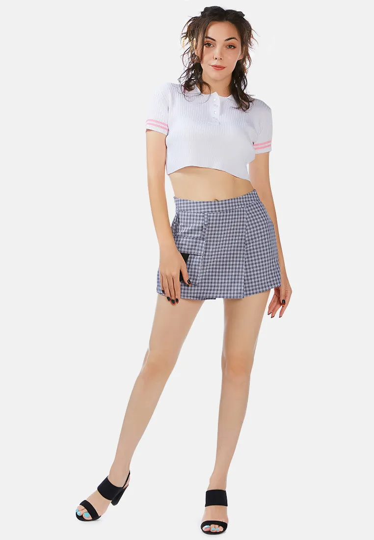 pocket of candies chequered skort