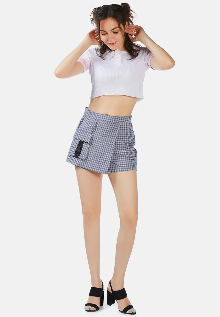 pocket of candies chequered skort