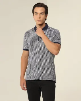 Polo Navy Printed T-Shirt - Check