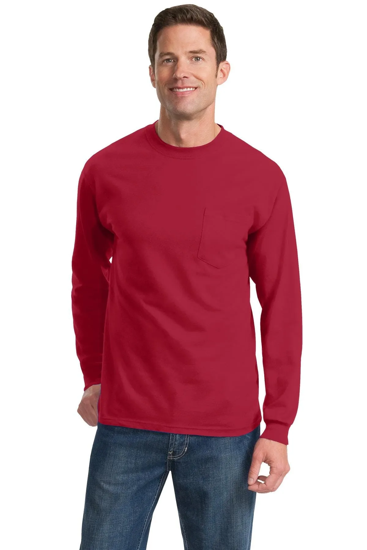 Port & Company Tall Long Sleeve Essential T-Shirt with Pocket