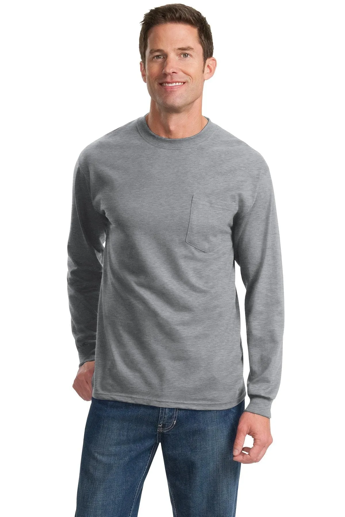 Port & Company Tall Long Sleeve Essential T-Shirt with Pocket