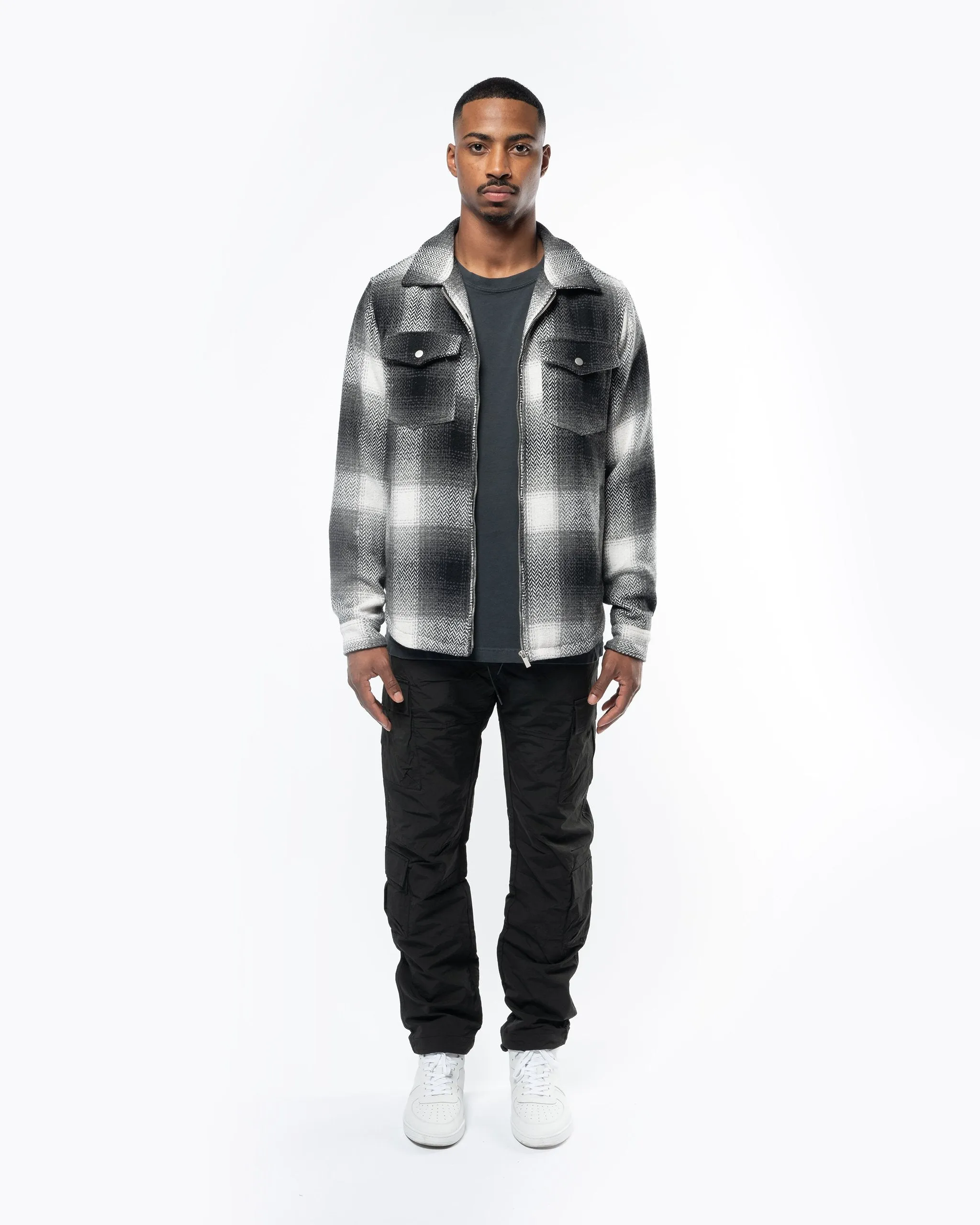 PREMIUM ZIPPER FLANNEL - BLACK