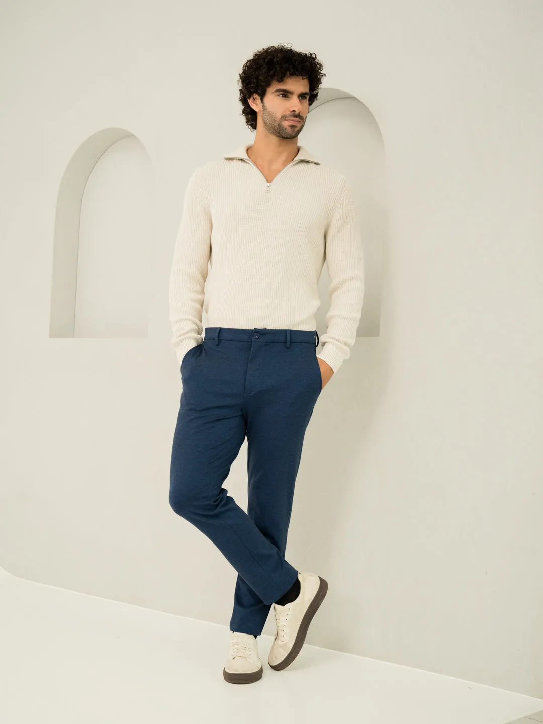 Prussian Blue Power Stretch Slim Fit Pants