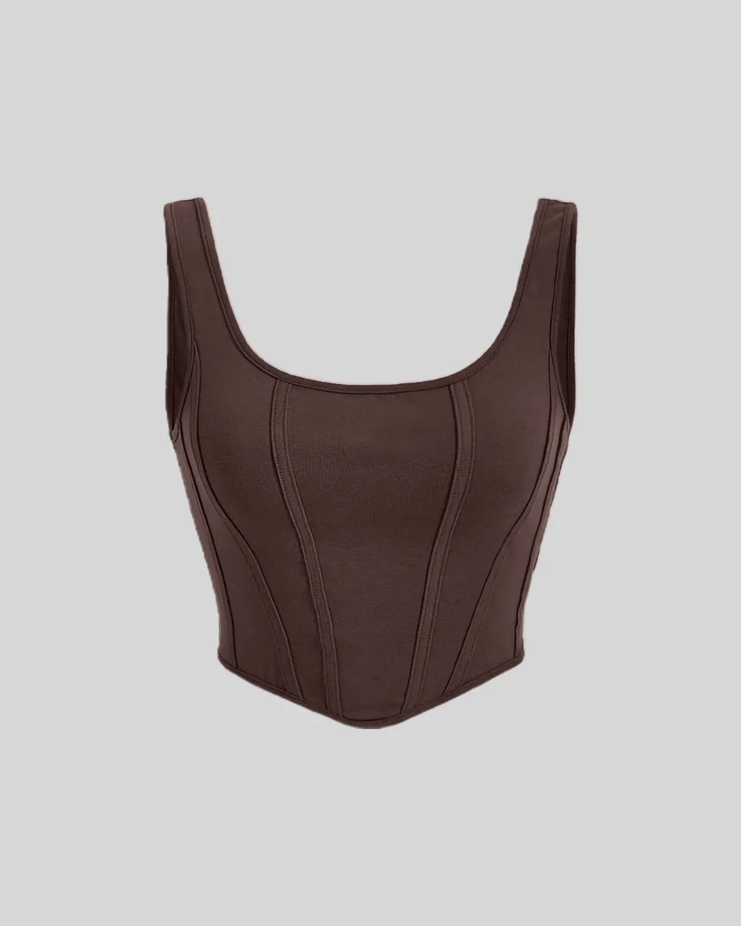 Set of Two: Corset Top With Multi-Pocket Trouser In Brown