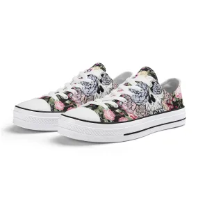 Skull & Roses Pattern - Mens Classic Low Top Canvas Shoes for Footwear Lovers