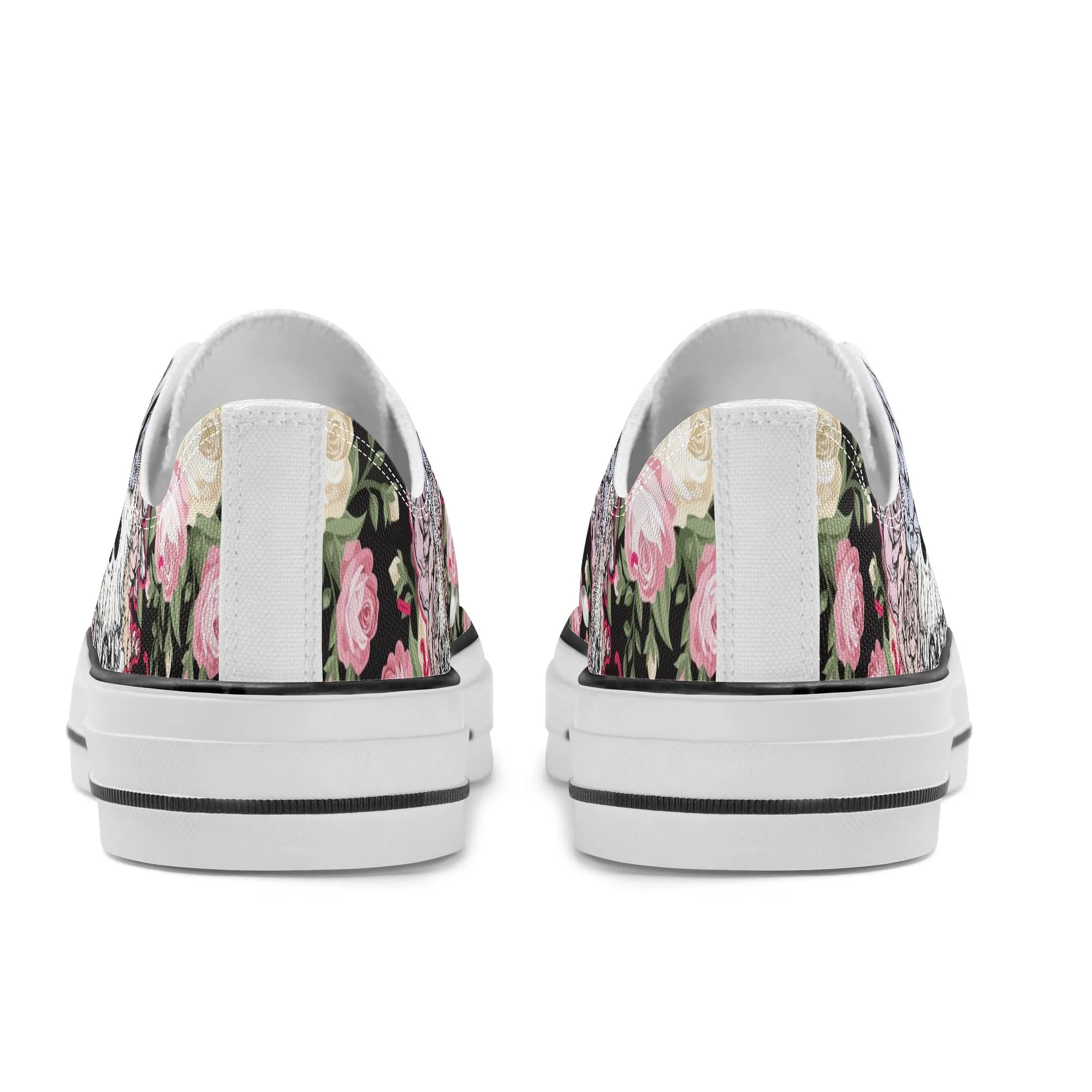 Skull & Roses Pattern - Mens Classic Low Top Canvas Shoes for Footwear Lovers