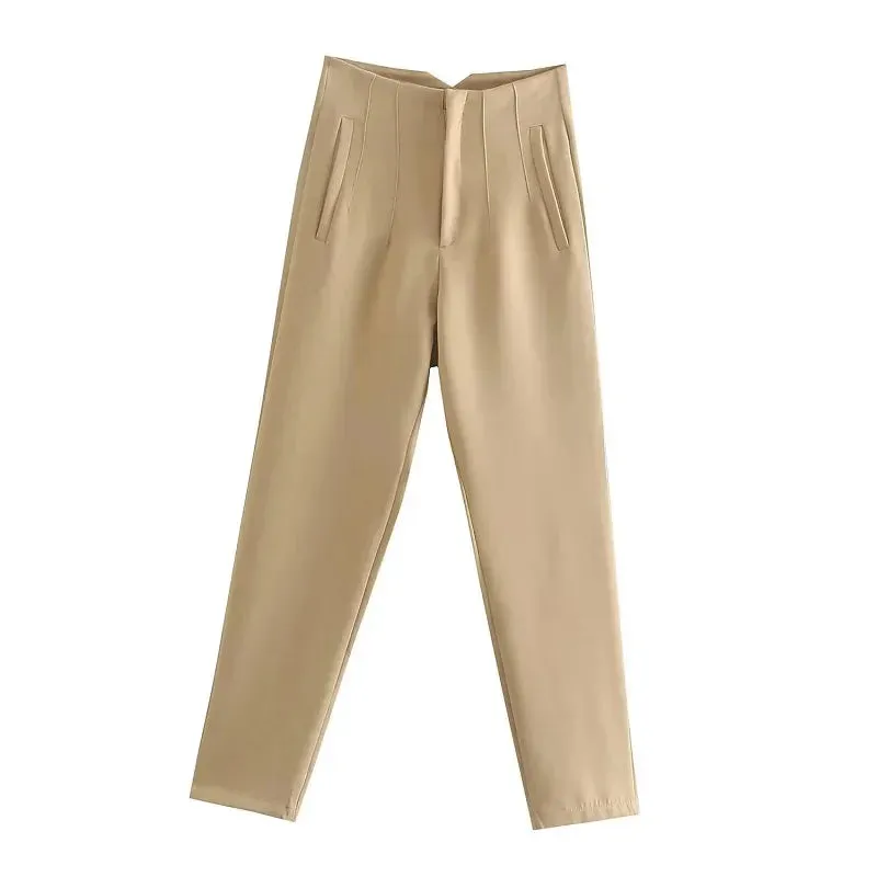 TRAF High Waist Pencil Trousers