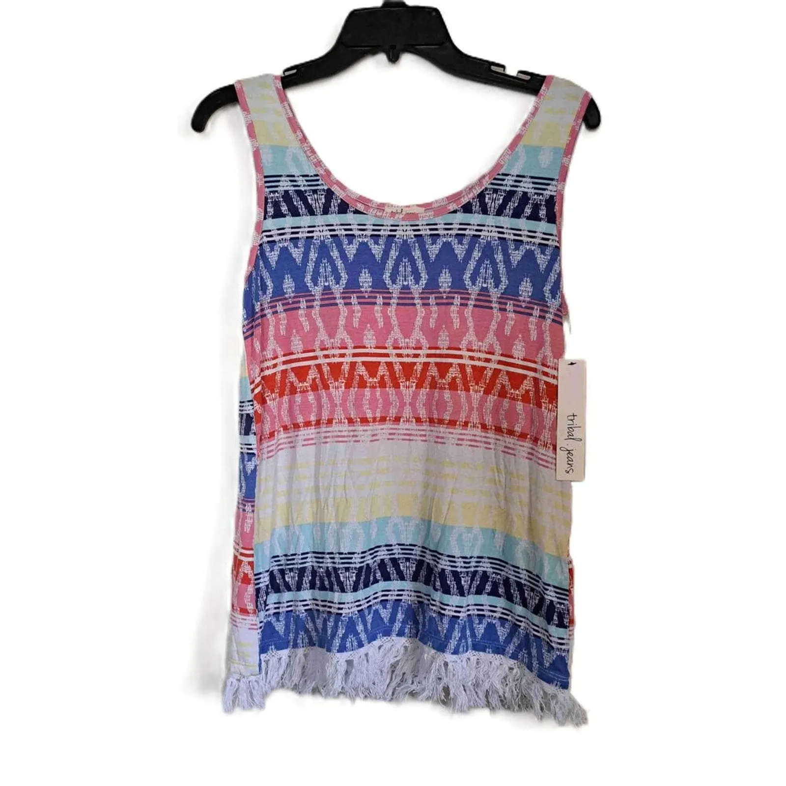 Tribal Jeans Multicolored Sleeveless Scoop Neck Printed Tank Top Size XS