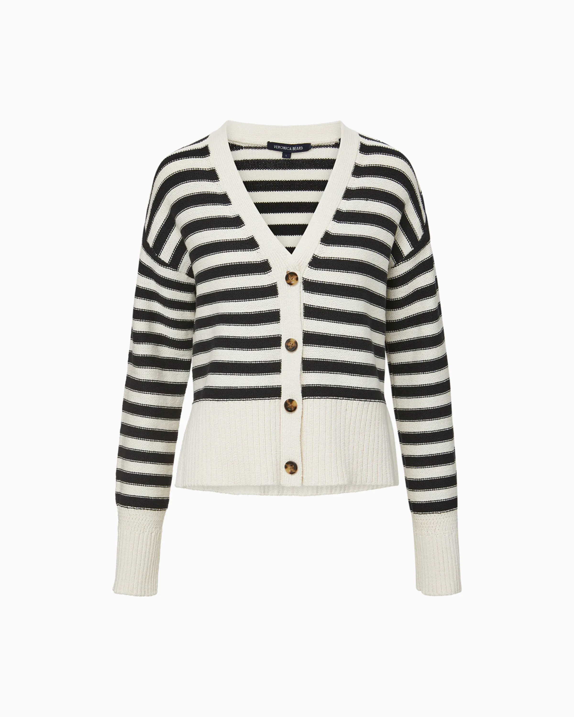 Veronica Beard Saylor Cardigan in Off White Black