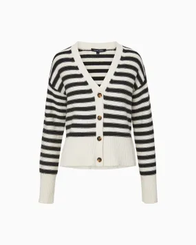 Veronica Beard Saylor Cardigan in Off White Black