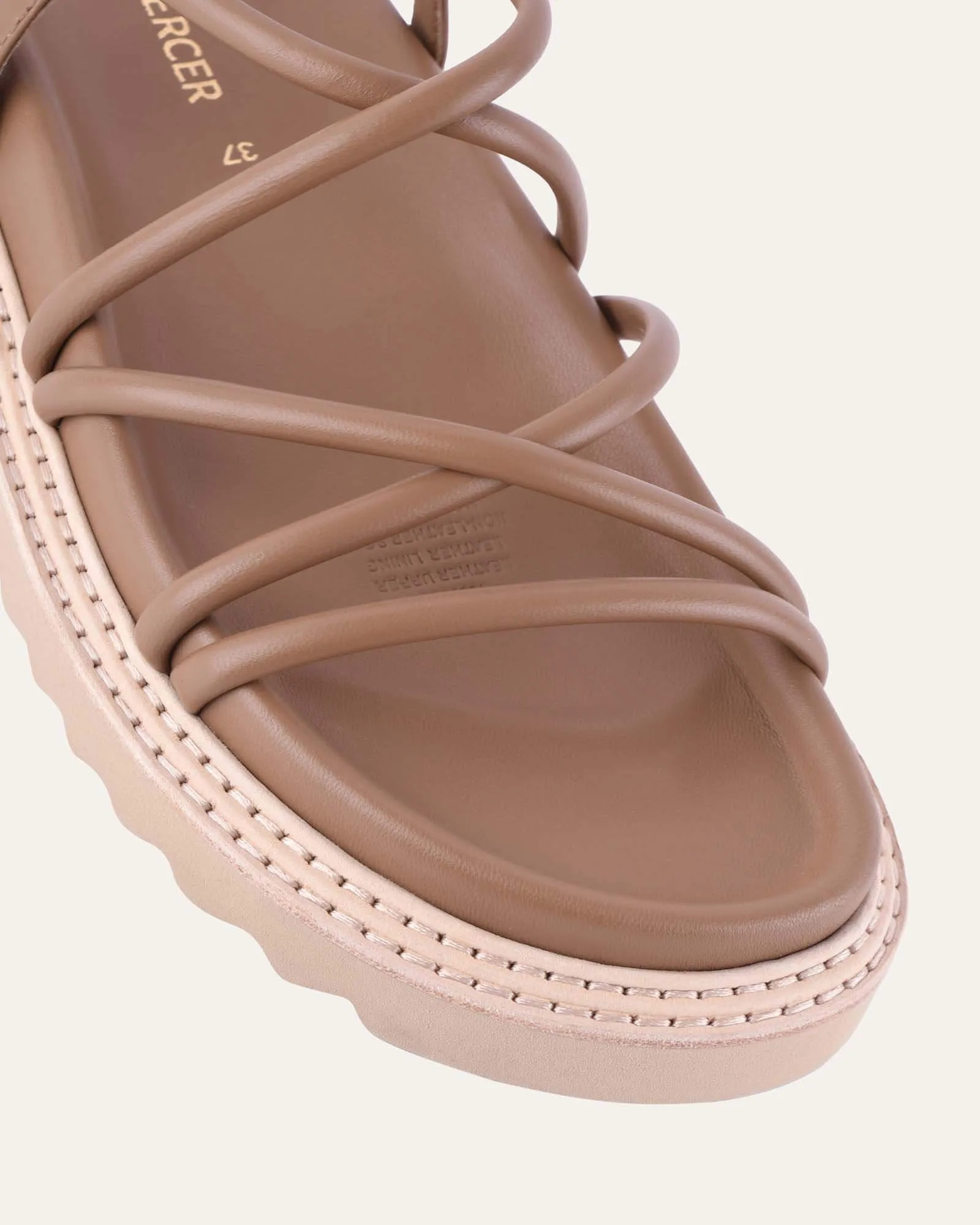 VIOLA FLAT SANDALS TAN LEATHER