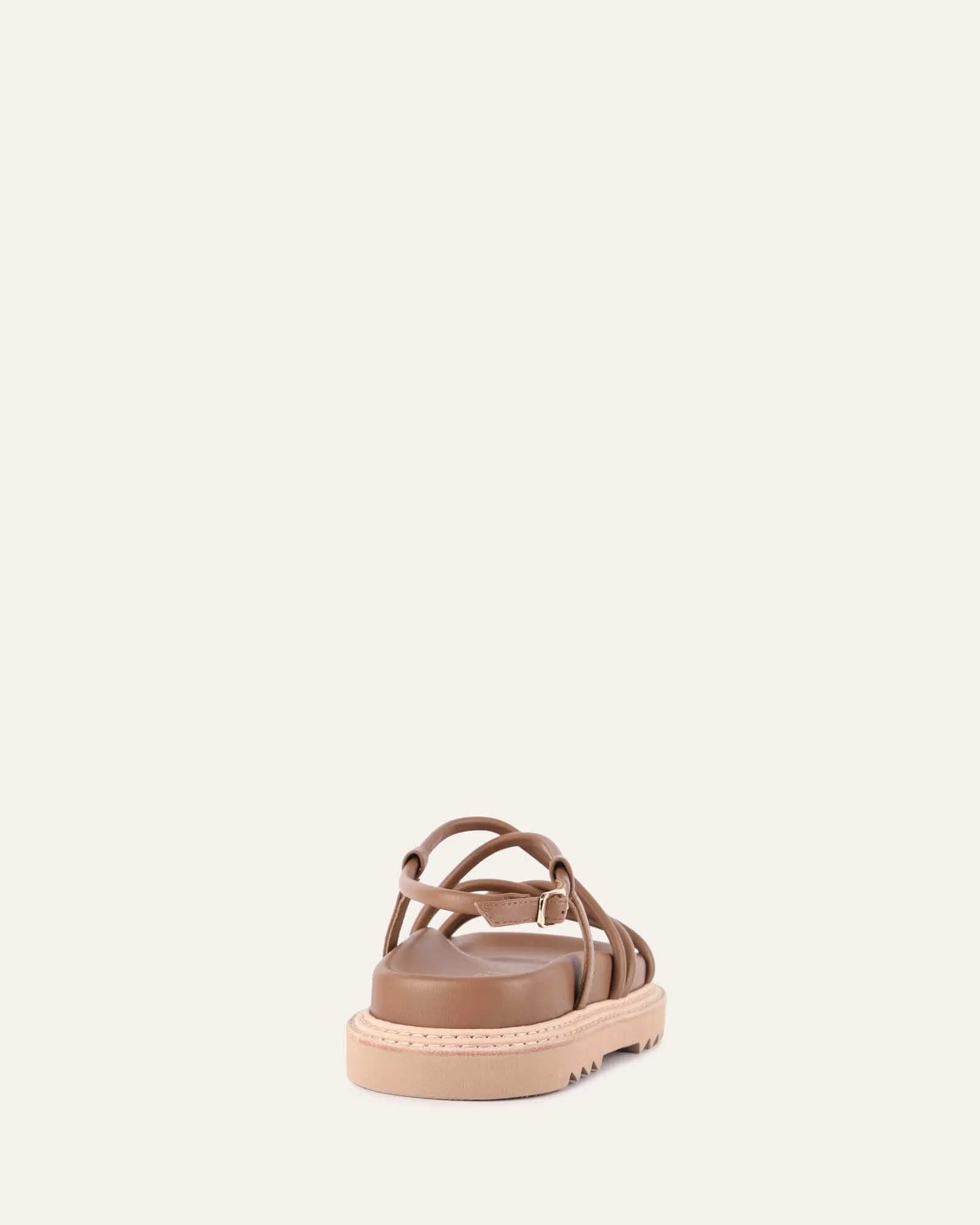 VIOLA FLAT SANDALS TAN LEATHER