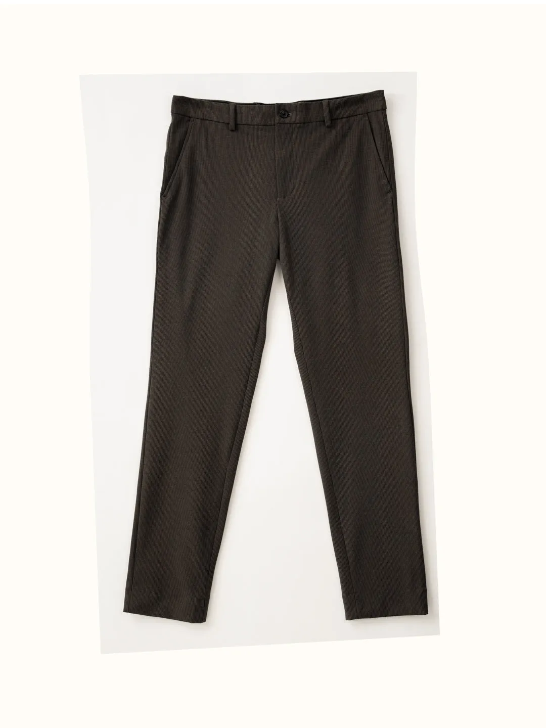 Walnut Brown Houndstooth Power-Stretch Pants