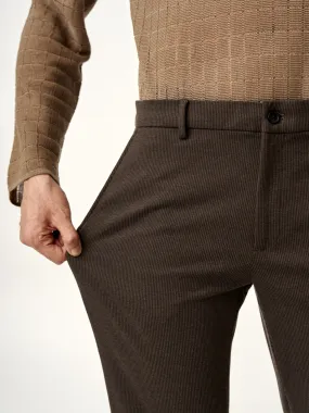 Walnut Brown Houndstooth Power-Stretch Pants