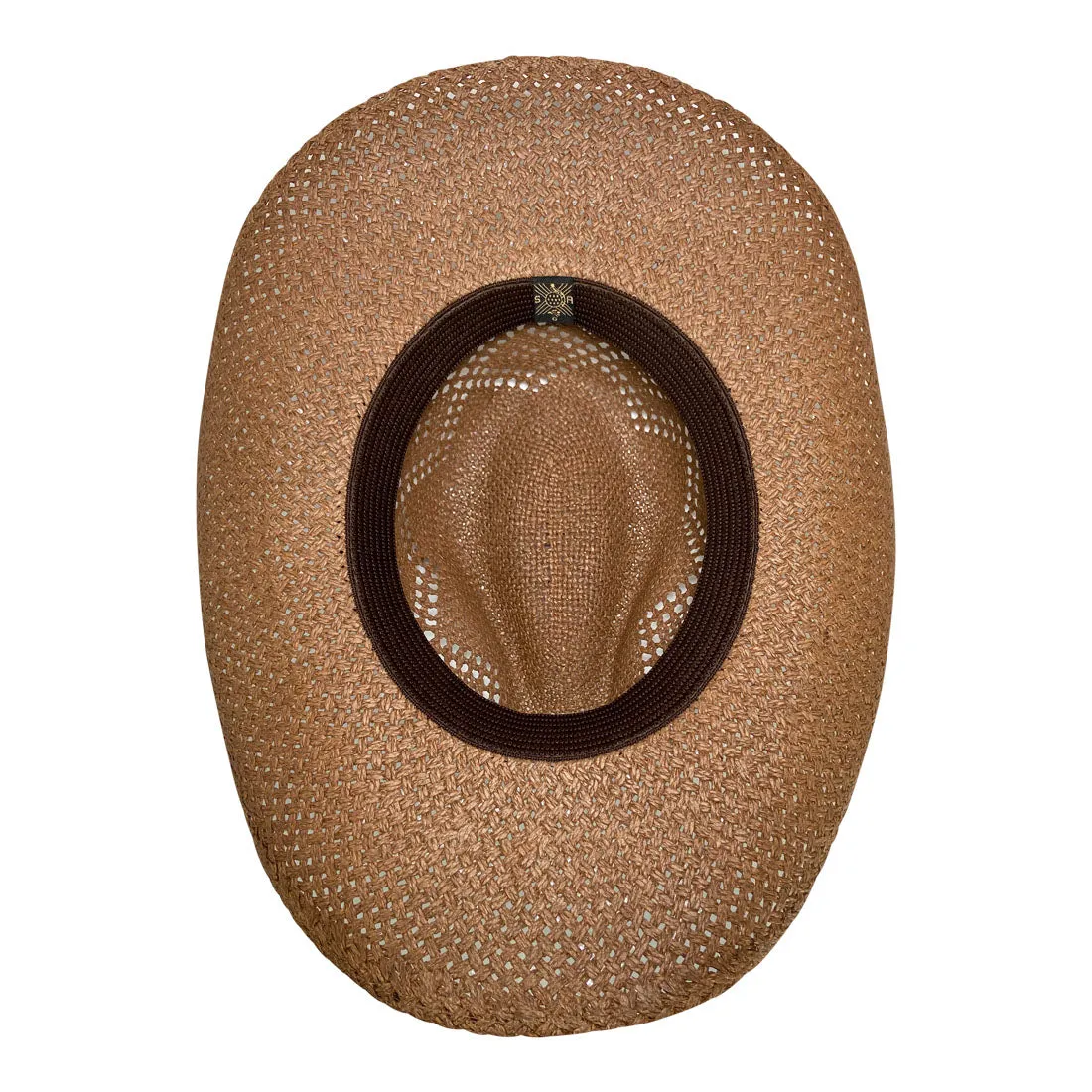 Wide Brim Cowboy Hat Handmade from Oaxacan Wood Pulp Raffia - Dark Brown