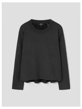 Women s double knit jersey A line pullover charcoal domestic product