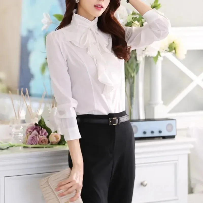 Women's Fashion Ruffled Collar Long Sleeve Shirt